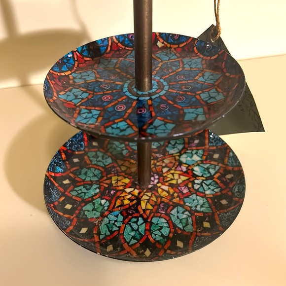 World Market Jewelry Stand with 3 Painted Tiers - Picture 3 of 6